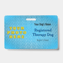 Cão de Terapêutica Registrado - Crachá Azul Brilha
