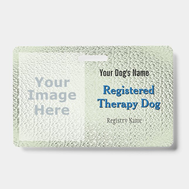 Cão de Terapia Registrado - Crachá Verde Claro (Frente)