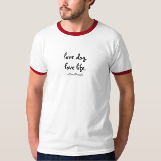 cão do amor, t-shirt da vida do amor