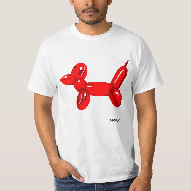 Cão do balão - t-shirt branco (Frente)