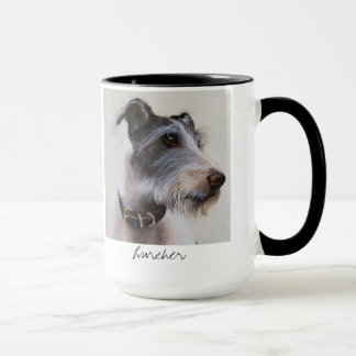 Cão do Lurcher na caneca da Aquarela