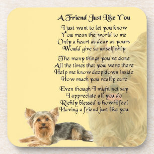 Cão do yorkshire terrier - porta copos do poema d