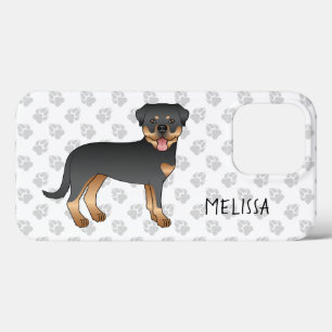 Cão E Nome Da Boca-Boca Pretos E Tan Rottweiler