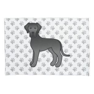 Cão e patas de cartografia em branco preto-escuro