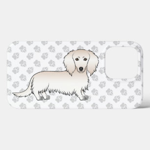 Cão e patas de cartoon de pelo longo creme