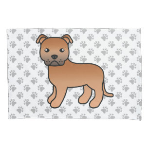 Cão e patas de cartoon vermelho, branco de escriv