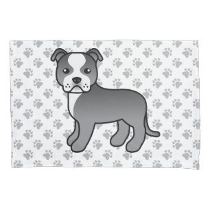 Cão e patas de desenho de escada azul e branco
