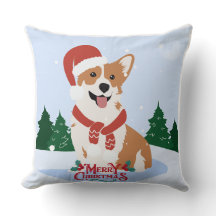 Cão em Almofada de Natal – Festa Alegre em Casa