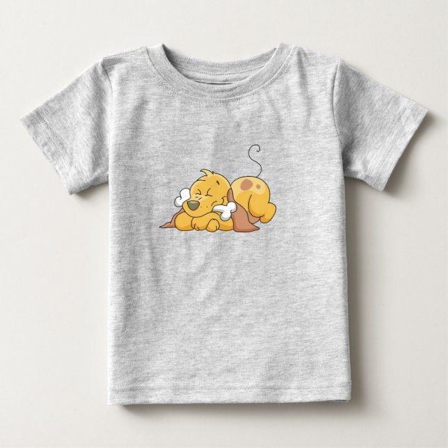 Cão feliz com camiseta e presentes do osso (Frente)