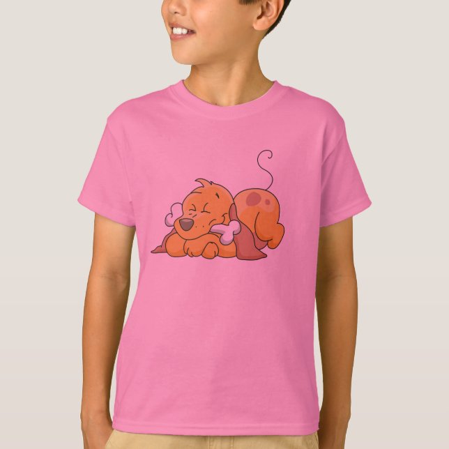 Cão feliz com camiseta e presentes do osso (Frente)