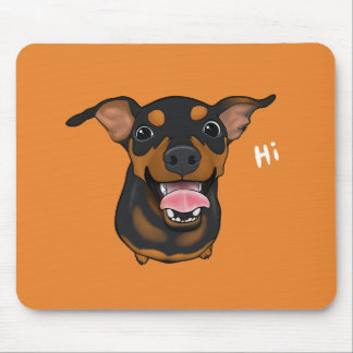 Cão feliz Mousepad do Pinscher diminuto do Pin do