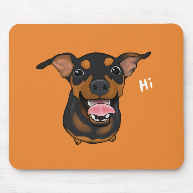 Cão feliz Mousepad do Pinscher diminuto do Pin do (Frente)