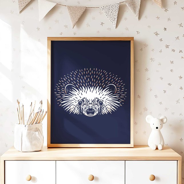 Cão | Forest Animal Hedgehog Impressão (Hedgehog Forest Animal Nursery Wall Art Poster Print by TinkPrints.)