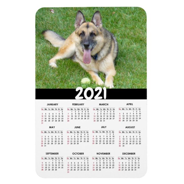 Cão german shepherd | Íman de calendário personali (Vertical)