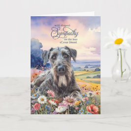 Cão Irish Wolfhound com cartão de simpatia de anim