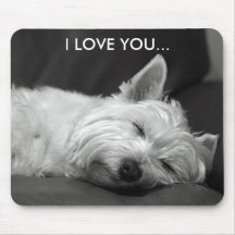 Cão Mousepad de Westie - EU TE AMO…