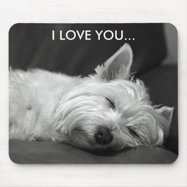 Cão Mousepad de Westie - EU TE AMO… (Frente)