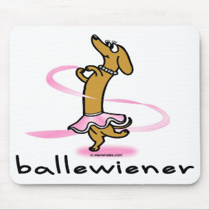 Cão Mousepad do Wiener do balé