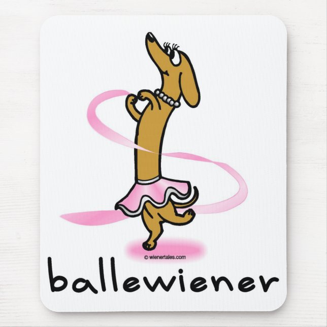 Cão Mousepad do Wiener do balé (Frente)