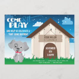 Cão ou Convite de aniversário de Puppy