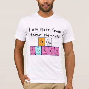 Cão Pessoa mesa periódica camisa