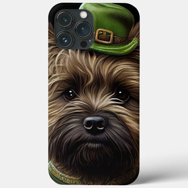 Cão Terrier Cairn vestido para o Dia de São Patríc (Verso)