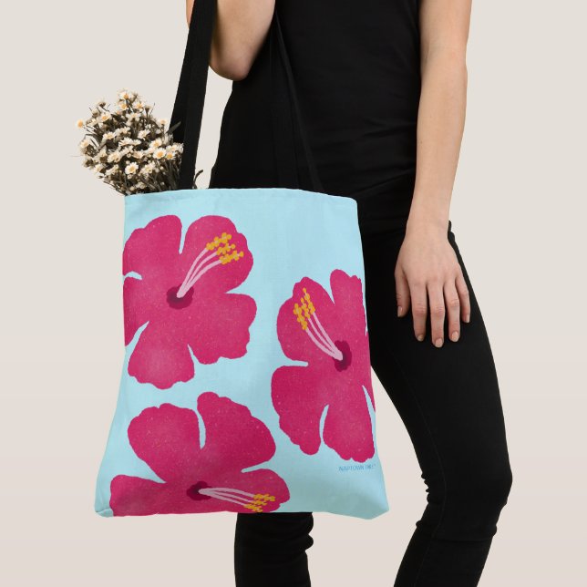 Cão Viagem Tote Bag Happy Hibiscus (Close Up)