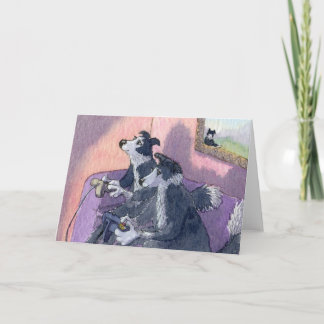 Cão Videogamers de border collie, CARTÃO da
