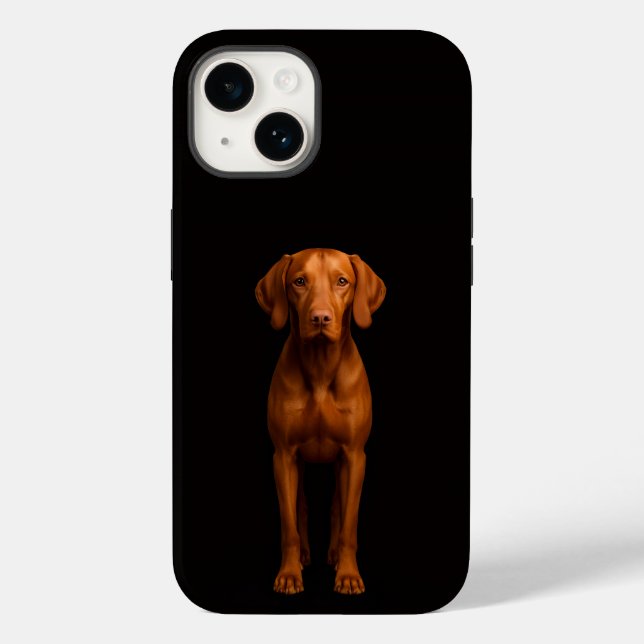 Cão Vizsla Ágil Preto 4 Luxe iPhone 14 Mate (Verso)