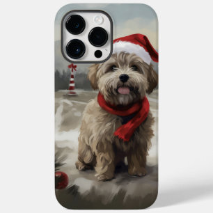 Cão Yorkipoo na Neve Natal