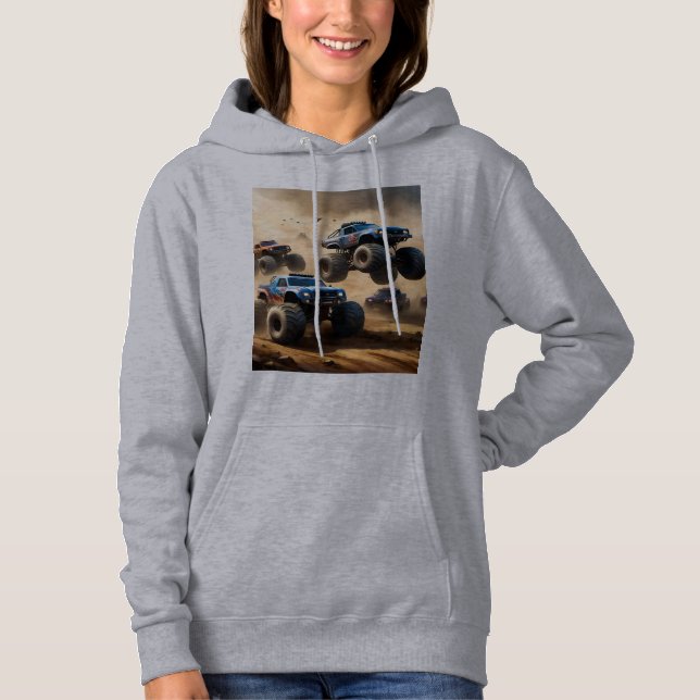 Caos de Monster Trucks, Moletom Feminino (Frente)