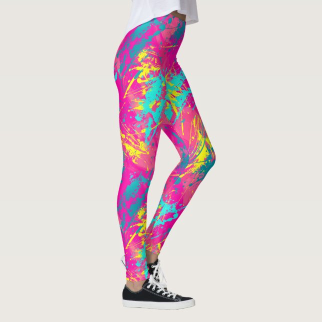 Caos em Leggings de Sonho Rosa - Divertido (Direita)