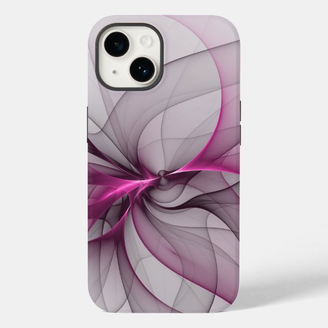 Caos Moderno Abstrato Elegante Arte Fractal Rosa (Verso)