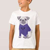 Cãozinho-de-vidro com suéter roxo