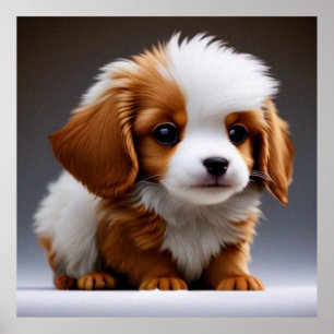 Cãozinho giro e poster branco