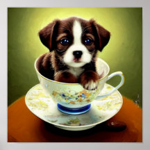 Cãozinho num Poster de Teacup