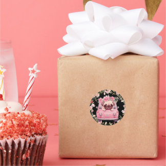 Cãozinho pinky com adesivos de coroa