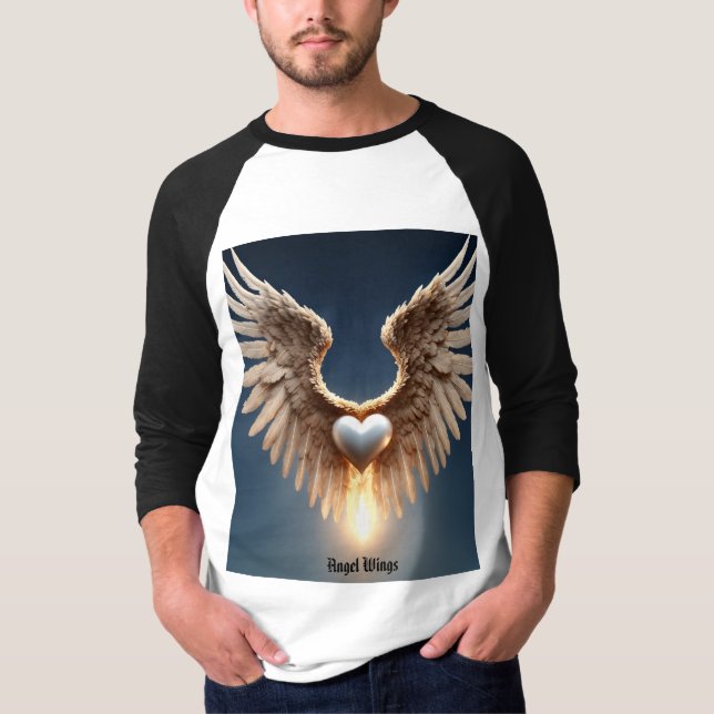 Capa Básica 3/4 de Anjo Raglan T-Shirt (Frente)