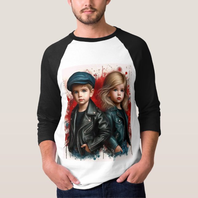 "Capa básica de Raglan T-Shirt - Amor romântico (Frente)
