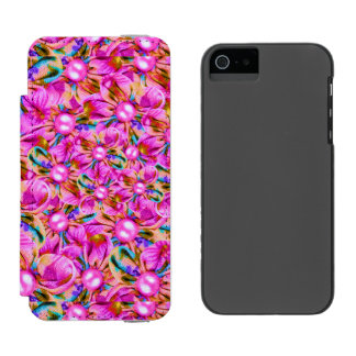Capa Carteira Incipio Watson™ Para iPhone 5 Abstrato semeando flores rosa