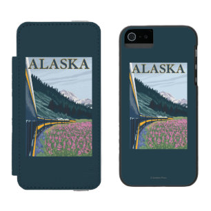 Capa Carteira Incipio Watson™ Para iPhone 5 AlaskaRailroad e viagens vintage do Fireweed