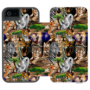 Capa Carteira Incipio Watson™ Para iPhone 5 Animais Selvagens da savana africana