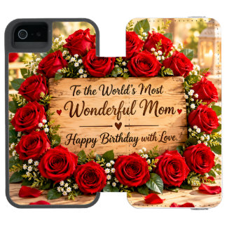 Capa Carteira Incipio Watson™ Para iPhone 5 Aniversário da Mãe Maravilhosa Rosas Vermelhas