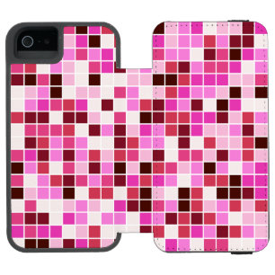 Capa Carteira Incipio Watson™ Para iPhone 5 Azulejos de Piscina, Azulejos Mosaico Rosa, Padrão