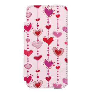 Capa Carteira Incipio Watson™ Para iPhone 5 Azulejos do coração