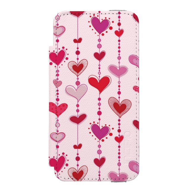 Capa Carteira Para iPhone, Incipio Azulejos do coração (Frente do fólio)