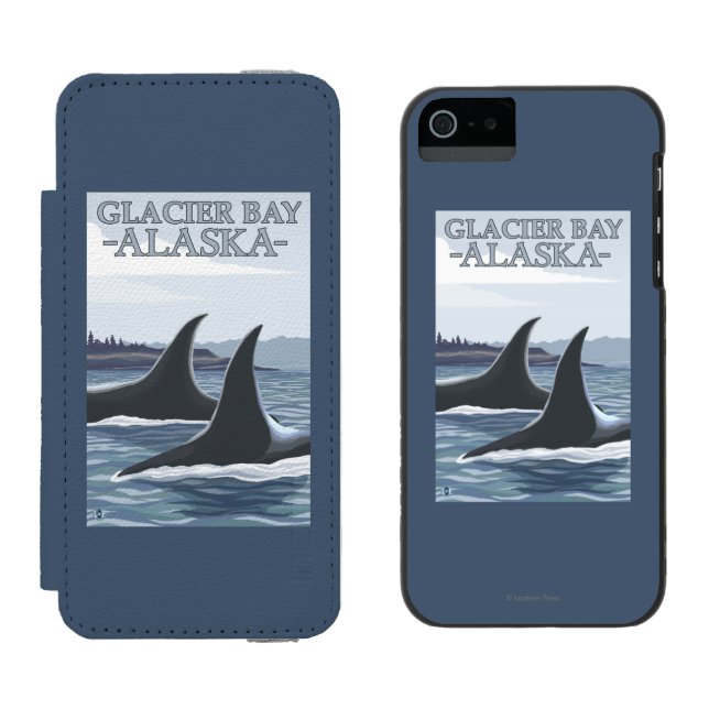 Capa Carteira Para iPhone, Incipio Baleias #1 da orca - baía de geleira, Alaska (Lado a lado)