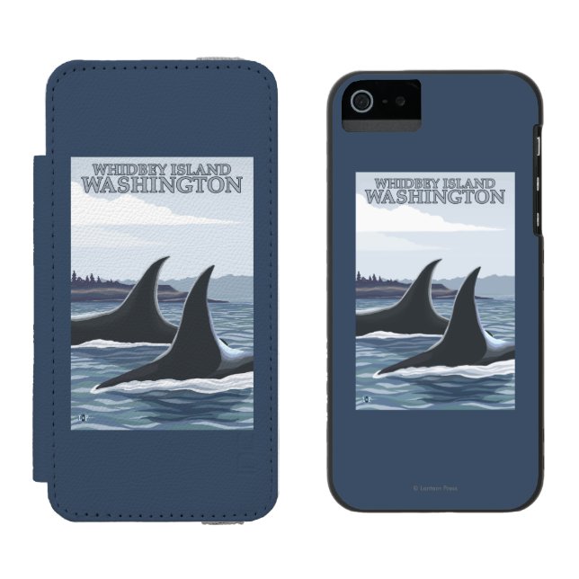 Capa Carteira Para iPhone, Incipio Baleias #1 da orca - Whidbey, Washington (Lado a lado)