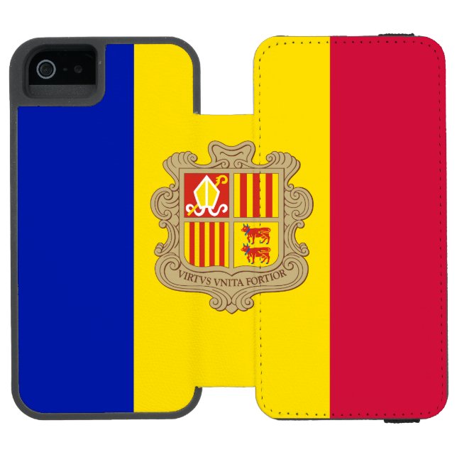 Capa Carteira Para iPhone, Incipio Bandeira Patriótica Andorra (Fólio aberto)