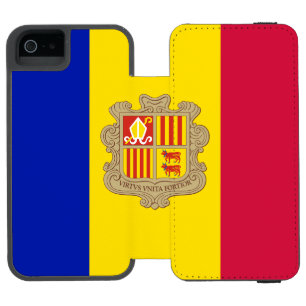 Capa Carteira Incipio Watson™ Para iPhone 5 Bandeira patriótica de Andorra